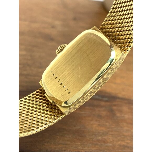 Longines Womens Watch 18k Yellow Gold Textured Vintage 1974 Swiss Hand Wind 15mm - Picture 6 of 16